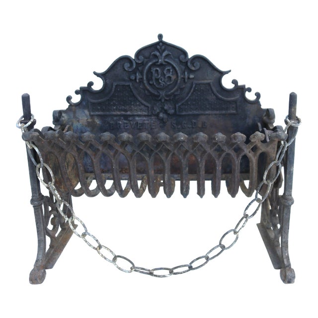 Antique French Napoleon III Fireplace Grate 19th Century For Sale