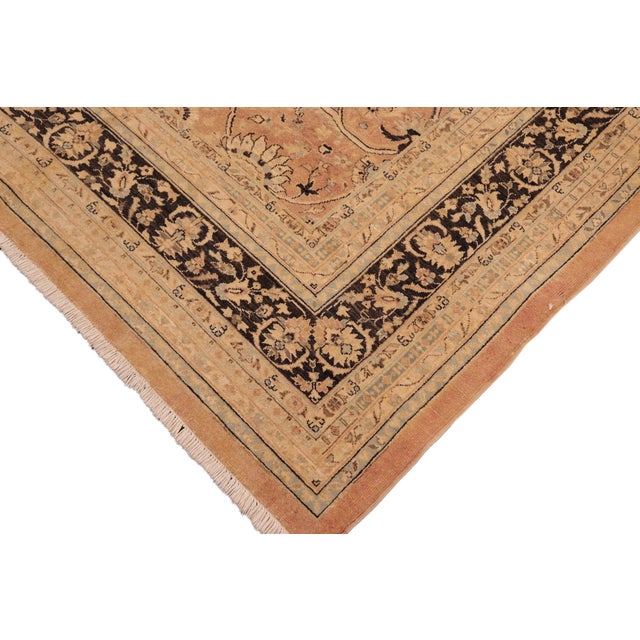 Shabby Chic Brown/Charcoal Wool Rug - 8'2'' X 10'3'' For Sale - Image 4 of 10