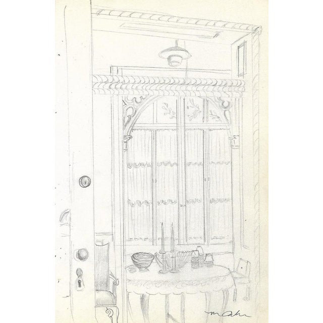 Graphite on paper by New York artist Myriam Cahn (1933-2018). Salmagundi Club named an award after her in 2019. Signed...
