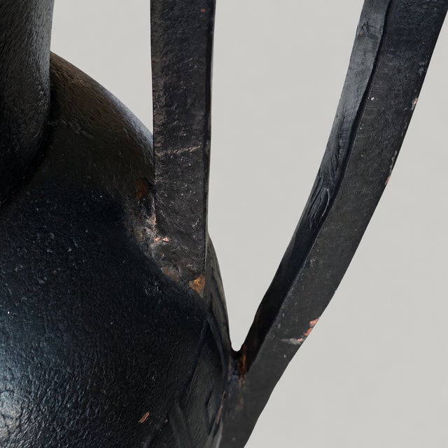 19th/20th Century Neoclassical Cast Iron Amphora Urn With Greek Key Band For Sale - Image 9 of 9
