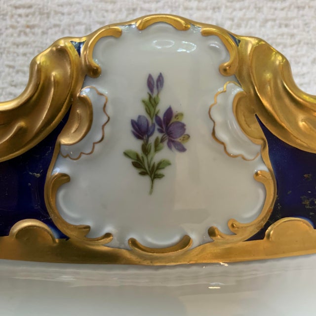 Blue Lindner Kueps Bavaria "Echt Cobalt" Square Porcelain Serving Plate For Sale - Image 8 of 12