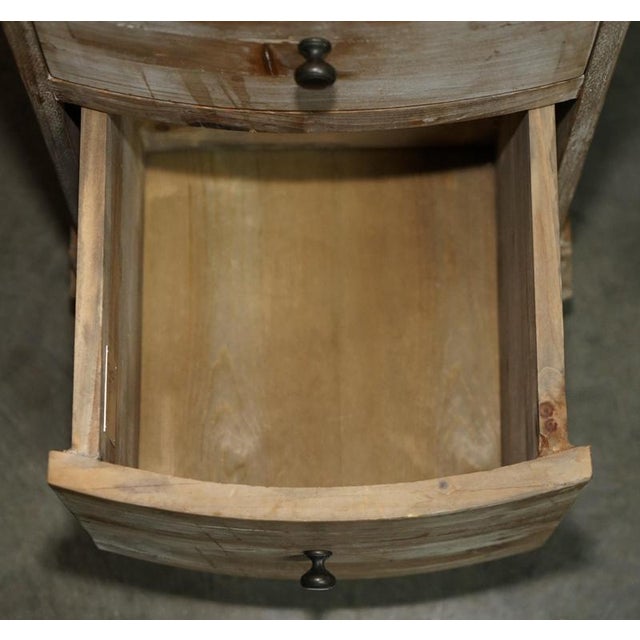 Vintage Loaf Recliamed Hardwood Nightstand with Drawers For Sale - Image 12 of 14