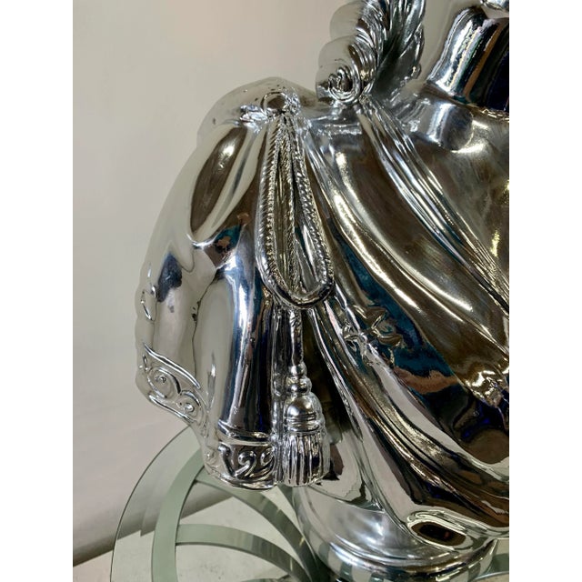 Vintage Marie Antoinette Bust in Silver Metallic Finish Resin For Sale In Miami - Image 6 of 10