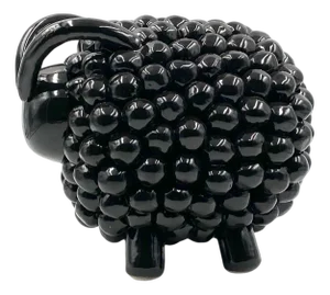 Black Ceramic Ram Sculpture, Italy, 1980s