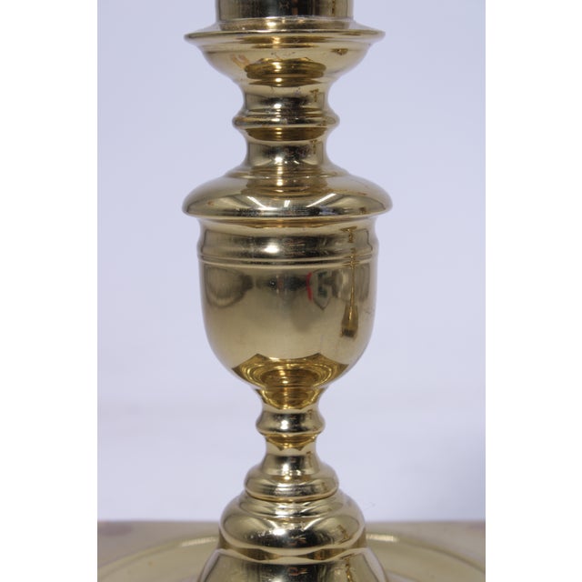 Pair of Virginia Metalcrafters Brass no.3053 Candlesticks For Sale - Image 10 of 17