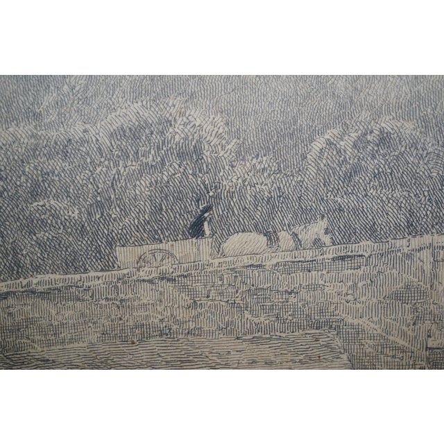 Antique David Law Signed Medieval Bridge Fishing River Landscape Etching 30" For Sale - Image 11 of 11