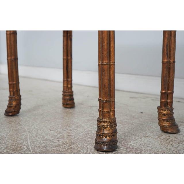 Paint Decorated Faux Bamboo Floral Painted Occasional Table For Sale In Philadelphia - Image 6 of 13