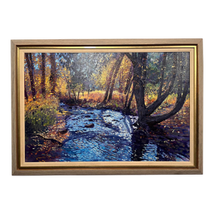 1990's Tim Saska "Autumn Spring" Original Acrylic Painting Houston Art 24" X 36"