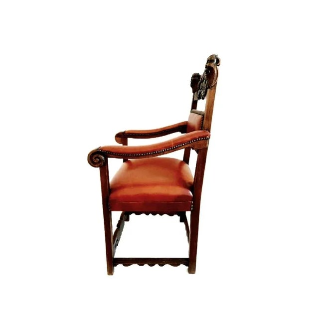 Antique Italian Renaissance Chair, 1850 For Sale - Image 4 of 5