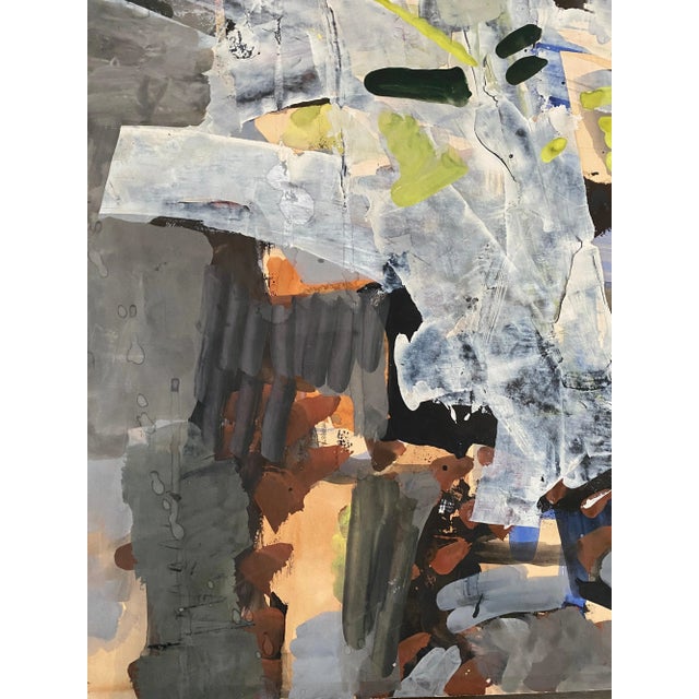 Zvi Mairovich, Abstract White Flowers Israeli Modernist Gouache and Watercolor Painting For Sale - Image 4 of 9