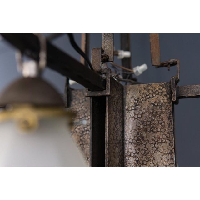 Art Nouveau Forged Iron Chandelier For Sale - Image 9 of 10