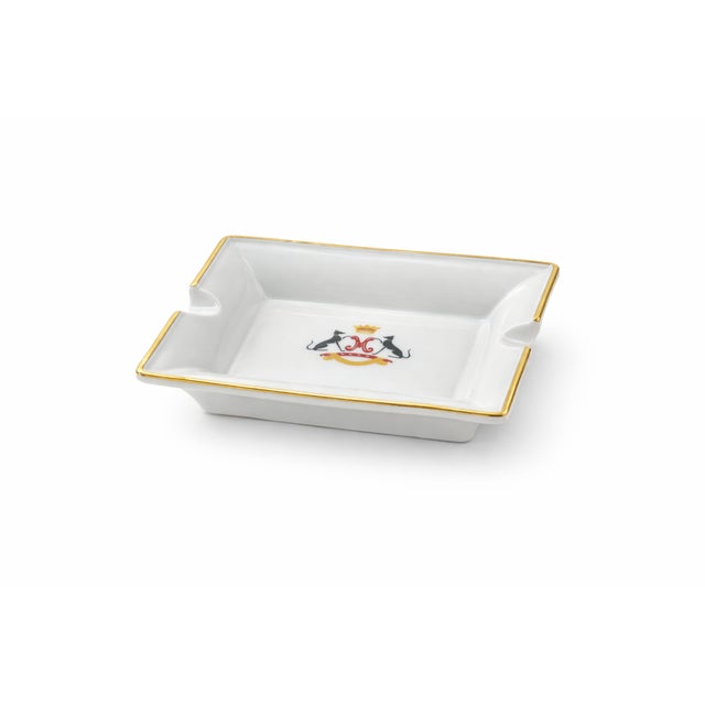 White Vintage Le Meurice Hotel Paris Porcelain Ashtray Catchall Dish For Sale - Image 8 of 9