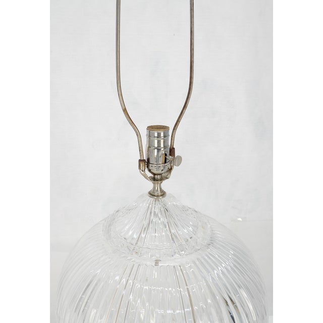 Pair of Large 14" Diameter Cut Glass Urn Vase Shape Table Lamps Stunning MINT For Sale - Image 9 of 10