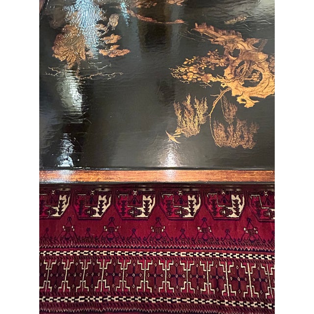 Chinoiserie Black & Gold Lacquer Coffee Table For Sale - Image 12 of 15