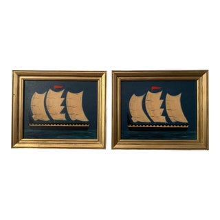 Framed Contemporary Impressionist Style Seascape Paintings on Canvas, Pair For Sale