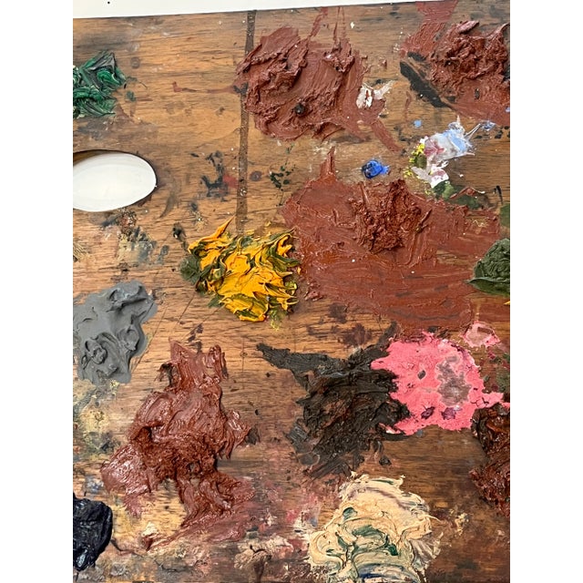 Wood Antique French Provincial Wood Painter’s Palette For Sale - Image 7 of 8