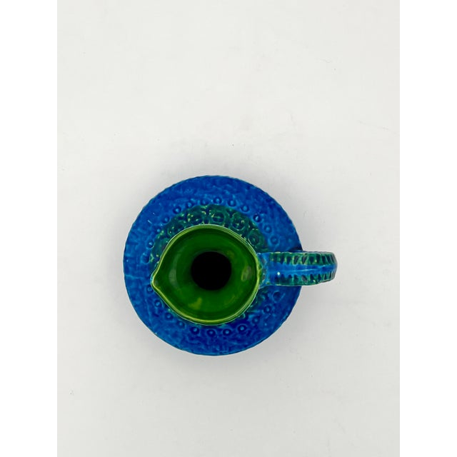 1960s Rimini Blue Ceramic Pitcher Vase by Aldo Londi for Bitossi, 1960s For Sale - Image 5 of 7