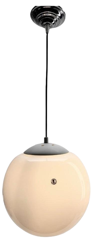 Dutch Pendant Lamp with a Globular Opaline Shade, 1960s