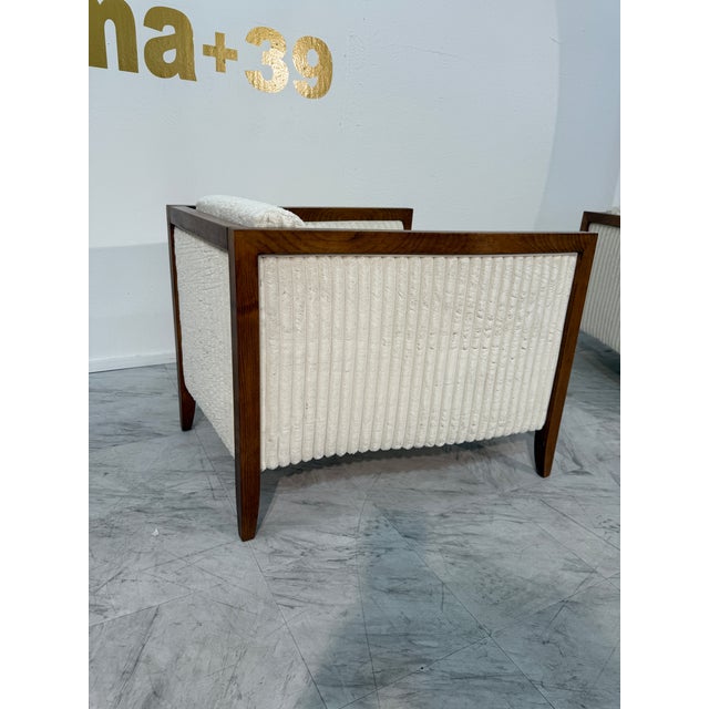 1970's Italian Modernist Lounge Chairs With Flared Frame - Set of 2 For Sale - Image 4 of 9