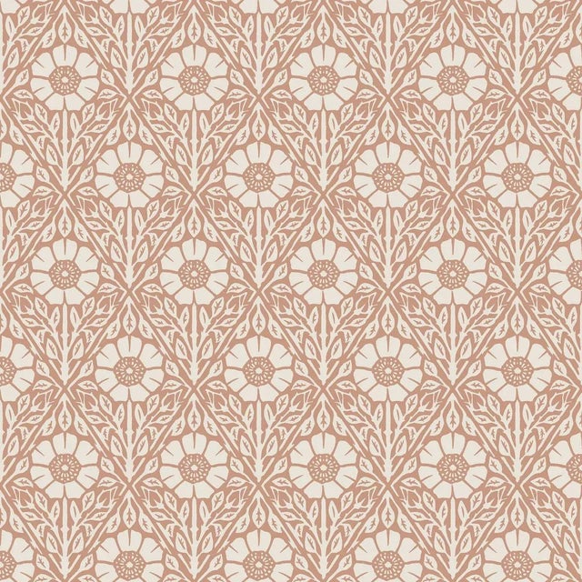 SAMPLE - Boråstapeter Nyponros Wallpaper In Terracotta For Sale