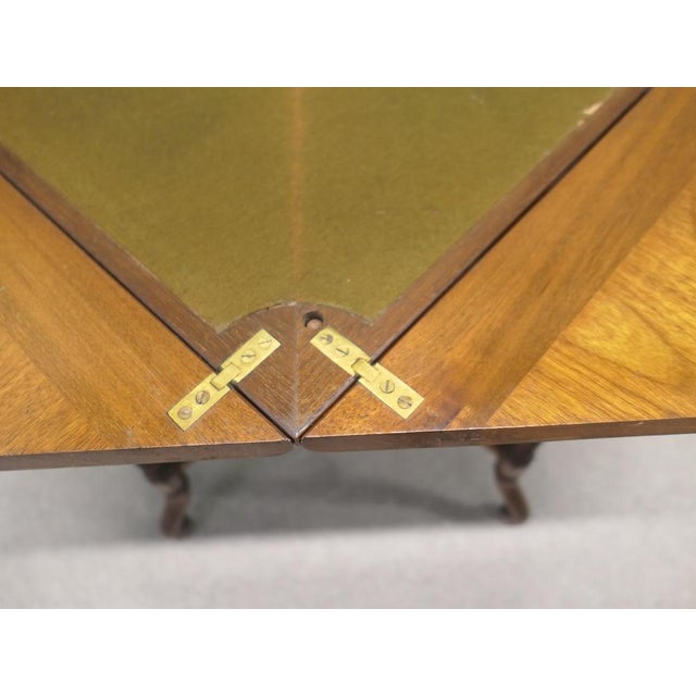 1900 - 1909 Late Victorian Envelope Card Table with Gaming Wells, 1900s For Sale - Image 5 of 8