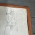1940’s original male nude Giacometti style ink drawing in oak frame. Measures 11x14 or approximately 13.5x16.5 framed....