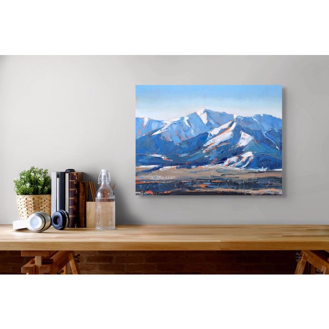 Sangre De Cristo Range, Salida Colorado by David Shingler | Oil on Wood Mountain landscape. For Sale - Image 4 of 5