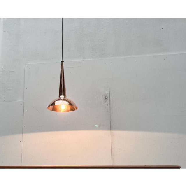 Mid-Century Modern Danish Copper Cone Pendant Lamp, 1950s For Sale - Image 11 of 18