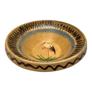 Vintage French Hand Painted Bowl From Alsace For Sale