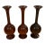 Set of 3 Turned Wood MCM Vases For Sale