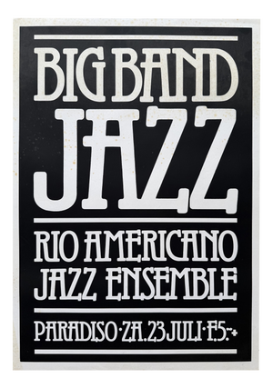 Paradiso Jazz Concert Rio Americano Ensemble Poster, Amsterdam, 1970s