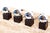 This set of 4 table or wall lamps feature cube-shaped bases fitted with the original silver-colored globes (12 cm in...