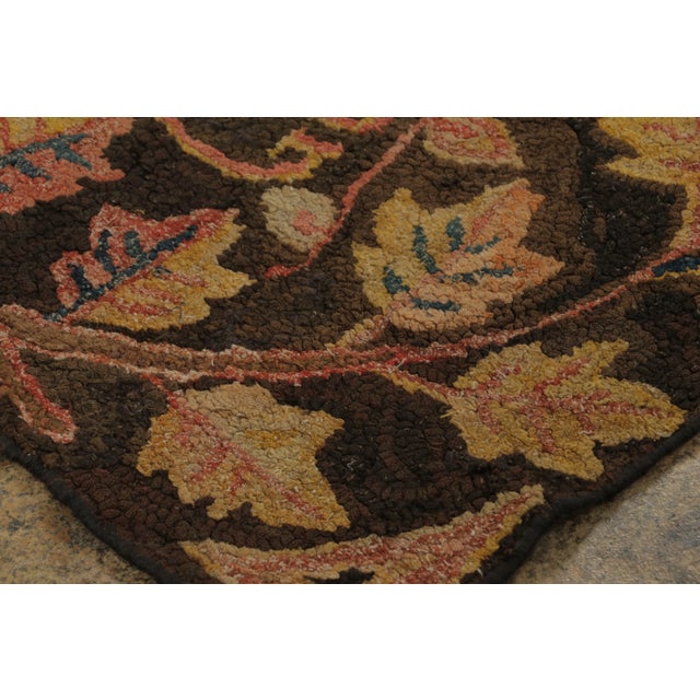 Traditional Antique Hooked Runner With “God Bless Our Home” Quote in Beige & Brown - Rug & Kilim For Sale - Image 3 of 8
