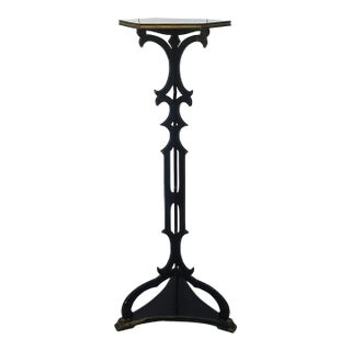 Victorian Black Column Pedestal Plant Stand, Tall For Sale