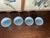 Vintage Japanese Arita Style Blue & White Porcelain Footed Rice Bowls – Japandi – Set of 4 For Sale - Image 4 of 5