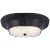 Kelly Wearstler for Visual Comfort Signature Utopia Round Flush Mount in Aged Iron with Fractured Glass For Sale