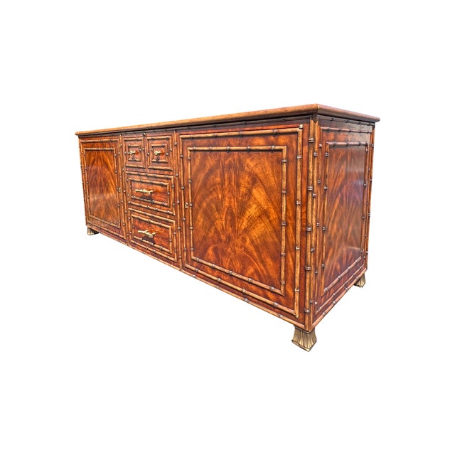 Faux Bamboo Theodore Alexander Credenza Cabinet *please excuse any lighting glares/reflections in photos Absolutely...