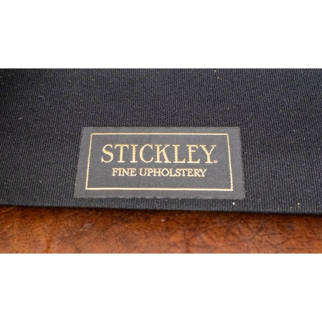 Stickley Worn & Distressed Leather Club Chair For Sale - Image 14 of 15