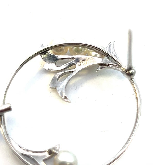 Authentic Mikimoto Estate Akoya Pearl Brooch Sterling Silver 5 mm M342 This elegant Authentic Mikimoto Estate Akoya pearl...