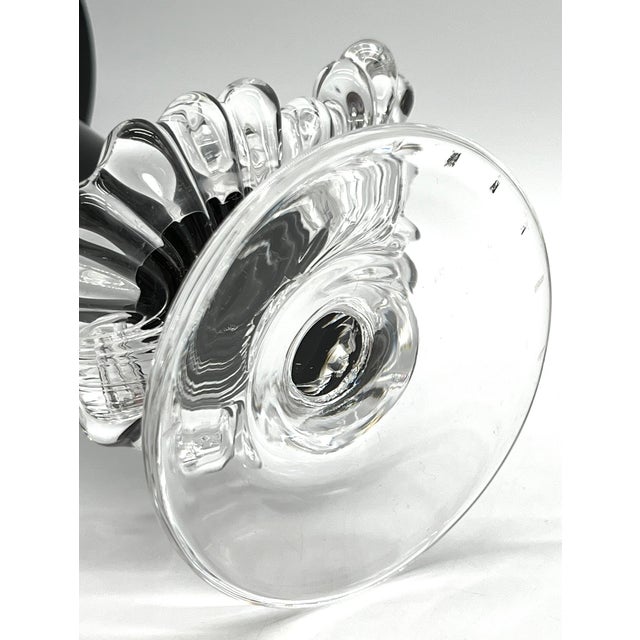 Vintage Glossy Black Glass Vase with Ornamentally Relief-Patterned Base, 1920s For Sale - Image 10 of 13