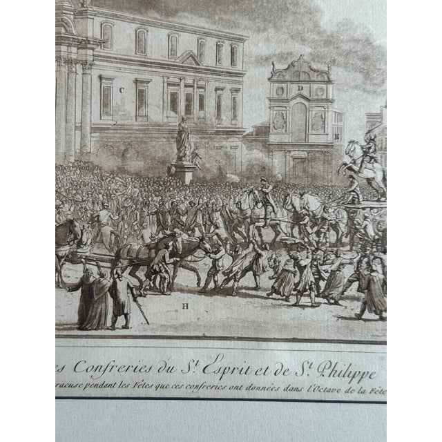 18th-Century French Etching — Papal Civic Ceremony, Rome (1777) For Sale - Image 9 of 9