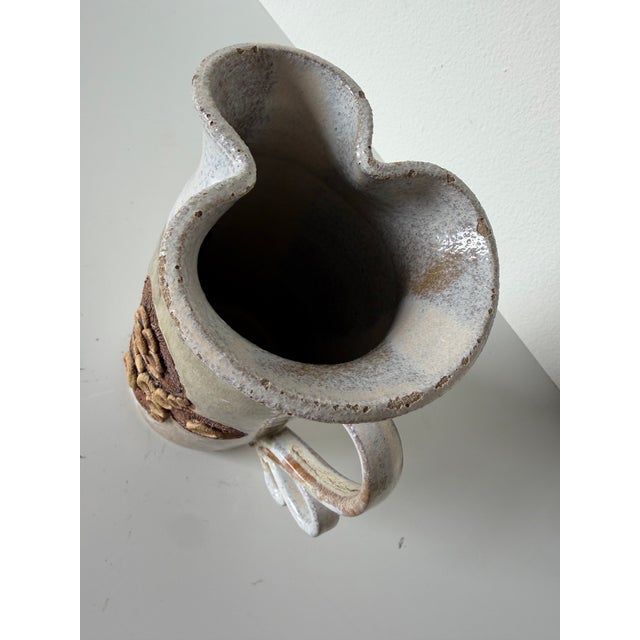Brown 1970s Mid-Century Modern Studio Pottery Sculptural Pitcher Vase, Signed For Sale - Image 8 of 13