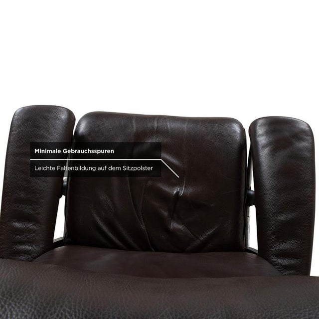 Set of Aura Leather Recliner and Ottoman from Stressless For Sale - Image 12 of 18