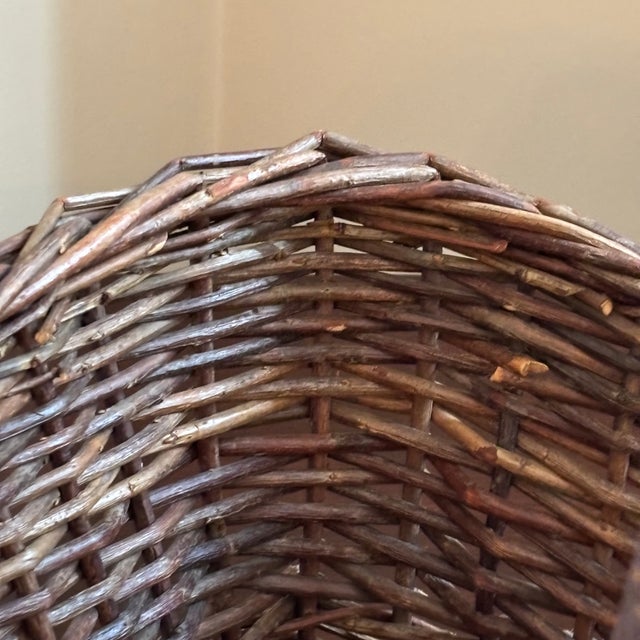 Farmhouse Rustic Vintage Twig Basket For Sale - Image 3 of 12