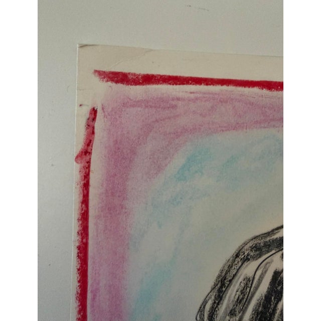 Pink Original Signed Karl Lagerfeld Drawing Portrait of Sheikha Moza, 2010 For Sale - Image 8 of 10