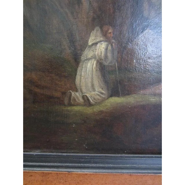 Antique Oil Painting of St. Francis, 1800s For Sale - Image 7 of 8