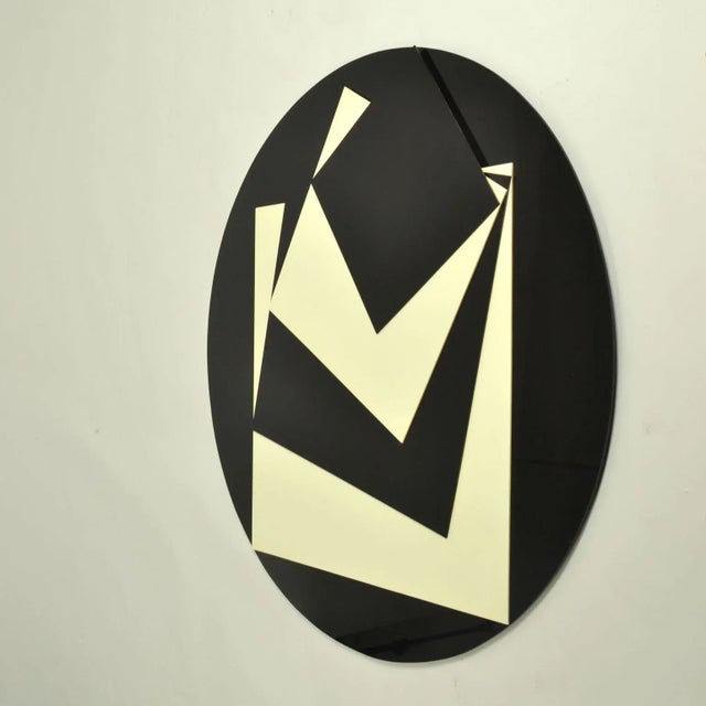 1960s Vintage English Round Black and White Artworks, 1960s, Set of 2 For Sale - Image 5 of 11