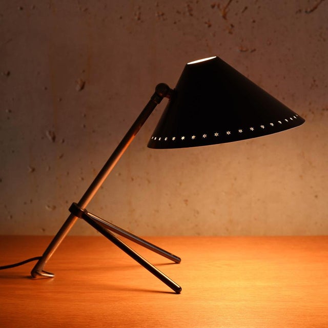 Pinocchio Lamp with Black Shade by H. Busquet for Hala Zeist, Netherlands, 1950s For Sale - Image 12 of 13