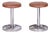 Czech Bauhaus Chrome-Plated Steel Stools with Brown Leather Seats, 1939, Set of 2 For Sale