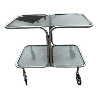 Serving Bar Cart in Chrome and Smoked Glass, 1970s For Sale